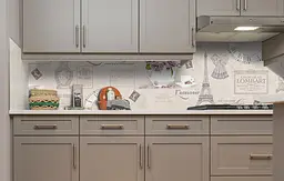 Вініловий кухонний фартух Вінтажний Порцеляна наклейка для кухні ПВХ Абстракція Бежевий Happy Pocket Z181805 - мініатюра 3