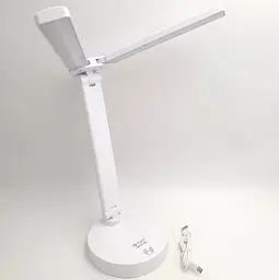 Настільна LED-лампа з 2 рухомими плафонами 30 см сенсорна світлодіодна 5 W акумуляторна (знімні 2 × 18650 6000 mAh) 3000–6000 K Digad 1960 - мініатюра 2