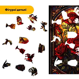 Дерев'яний фігурний пазл puzzlean Королівські Троянди, А3, Дерев'яна коробка 200 елементів - мініатюра 3