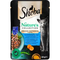 Набір вологого корму для котів Sheba, Мікс 15 шт. + з куркою та яловичиною в соусі 5 шт. 1.7 кг (20 шт. х 85 г) - мініатюра 2