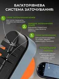 Точилка для ножів і ножниць 4в1 універсальна професійна ручна гострилка заточка камені ручної точилки точило ecoco - мініатюра 11