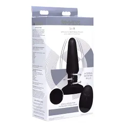 Анальна пробка з вібрацією Xr Brands Rimmers Slim R Smooth Rimming Plug With Remote, 14 см, чорний - мініатюра 6