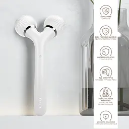 Електронний звуковий ролик для обличчя та тіла GESKE Sonic Facial & Body Roller 4 в 1 білий - мініатюра 5