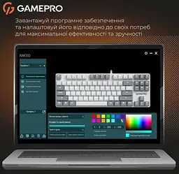 Механічна ігрова клавіатура GamePro MK-110-W USB Hot-Swap Outemu Red Switch White-Gray - мініатюра 16