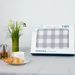 Скатертина Panama водовідштовхувальна Dark Gray Check, 180x220 - мініатюра 2