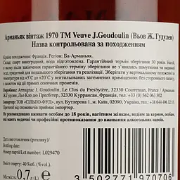 Арманьяк Veuve J.Goudoulin Bas Armagnac 1970 40% 0.7 л у подарунковій коробці - мініатюра 5
