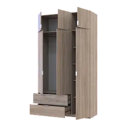 Розпашна Шафа для одягу Doros Лукас Дуб Сонома 3ДСП 135х50х240 (80737803) - мініатюра 2