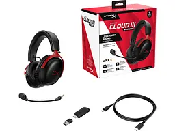 Навушники з мікрофоном HyperX Cloud III Wireless Black/Red (77Z46AA) - мініатюра 8