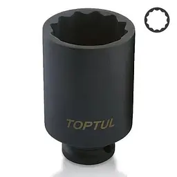 Торцева головка ударна довга 1/2" 30мм 12-гранна Toptul hoz0009300