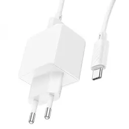 Мережевий зарядний пристрій Hoco CS11A USB білий + кабель USB to Type-C
