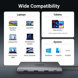 Док-станція USB3.2 Type-C --> HDMIx2,8K30Hz/4K60Hz/3xUSB-A/2xUSB-C 3.2/ RJ45/SD/TF/PD 100W CM639 - мініатюра 6