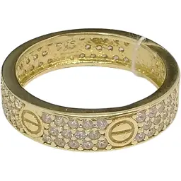 Золоте кільце KievGold з фіанітами. 1/8888 18,5