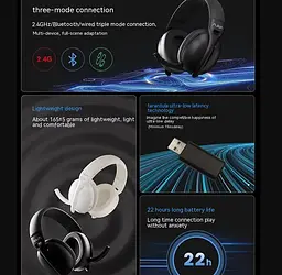 Навушники бездротові Aula S-6 Wireless Headset White - мініатюра 7