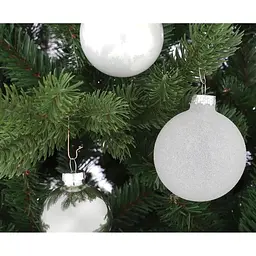 Комплект ялинкових куль Mica Decorations скляні 7/6/5 см білі 26 шт. (1181258) - мініатюра 2