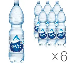 Acqua Eva, 1,5 л, Упаковка 6 шт., Аква Ева, Вода гірська, негазована, ПЕТ
