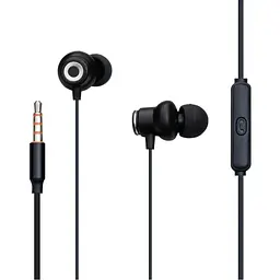 Дротові навушники Celebrat D5 3.5 mm вакуумні з мікрофоном 1.2 m Black - мініатюра 2