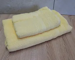 Набір турецьких махрових рушників Ada Turkey 50х90+70х140 Light yellow - мініатюра 2