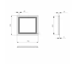 Дзеркало Sanwerk з підсвіткою ЛАВА "Квадра" 70*65 (ZL0000160) - мініатюра 6