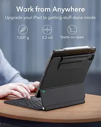 Захисний чохол для iPad Pro 12.9 з клавіатурою, магнітна підтримка, що легко встановлюється, вертикальні/підняті режими для iPad - мініатюра 3