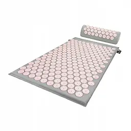 Килимок акупунктурний 4FIZJO Аплікатор Кузнєцова з валиком 72 x 42 см Grey/Pink 4FJ0287 (P-5907739313287)