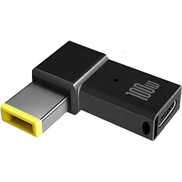 Перехідник STLab USB-C Female to DC Male Jack Square Mouth для Lenovo 10x6mm PD 100W Black [152524]