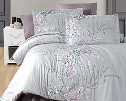 Турецька постільна білизна First Choice Cotton Satin Wisteria lilac євро
