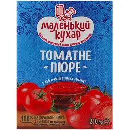 Упаковка томатного пюре Маленький кухар 10% 5.67 кг (210 г х 27 шт.) - мініатюра 3