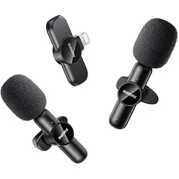 Мікрофон Remax петличний бездротовий подвійний K10 Ryusic Series One-to-Two Lightning