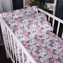 Комплект постільної білизни MirSon Kids Time 17-0670 GrayPink Kitties 143 x 210 см (2200010182279) - мініатюра 2