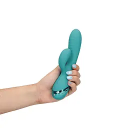 Вібратор-кролик Loveline Inflatable Rabbit 20 см (зелений) - мініатюра 19