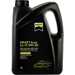 Олива моторна Kraft Euro LL-III 5W-30, 4 л