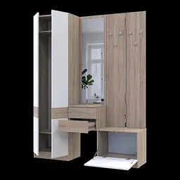 Передпокій Doros Сола Дуб Сонома/Білий ДСП / дзеркало 165х40х215 (42005147) - мініатюра 3
