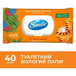 Вологий туалетний папір Smile для дітей та підлітків 40 шт. - мініатюра 2