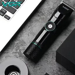 Машинка для стрижки волосся VGR V-256 LED-дисплей акумуляторна 6 насадок 2500mAh 5W Black - мініатюра 6