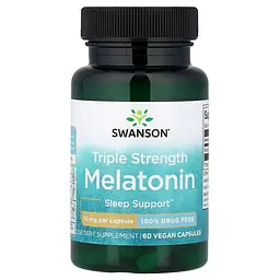 Мелатонін Swanson Melatonin 10 mg Triple Strength, 60 капсул