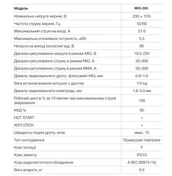 Напівавтомат зварювальний інверторний Apro MIG-300 + набір кабелів 30412 - мініатюра 10