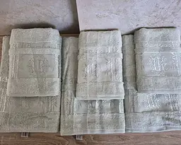Набір бамбукових турецьких махрових рушників Cestepe 50х90 3 штуки + 70х140 3 штуки Bamboo Floral Light Green - мініатюра 4
