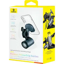 Мото-вело тримач + фонарик Baseus PrimeTrip Series Dual-Color Bike Light 2-in-1 Set C12569000121-00 Black - мініатюра 6
