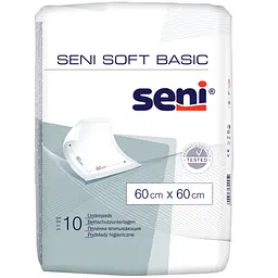 Одноразові пелюшки Seni Soft Basic 60х60 см 10 шт. (SE-091-B010-002)