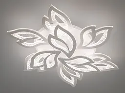 Люстра стельова LED Diasha 2455/6+3WH, 140W, 4100K, білий акрил, сучасний стиль для дому - мініатюра 3