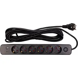 Мережевий фільтр живлення PowerPlant 7м, 6 розеток,USB, Type-C (YS-N6086/7c) (EX610686) - мініатюра 2