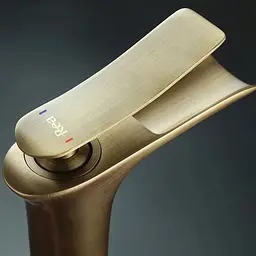 Змішувач для умивальника Rea Laguna antique gold brushed, високий (REA-B8120) - мініатюра 5