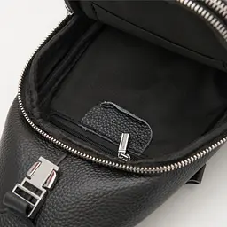 Сумка-слінг чорна шкіряна Tiding Bag F-A25F-5003A - мініатюра 5