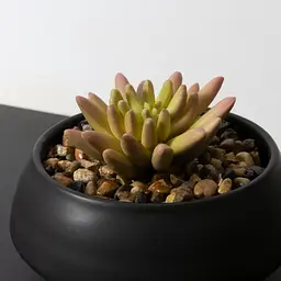Горщик зі штучною рослиною МВМ My Home, 9 см, чорний (DH-FLOWERS-18 GREEN/BLACK) - мініатюра 4