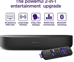 Саундбар Roku з вбудованою смарт приставкою - Streambar 9102 - сматрTV, Apple TV, Bluetooth, WiFi, YouTube, Netflix - мініатюра 7