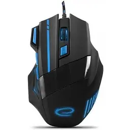 Миша Esperanza MX201 Wolf чорний/синій USB оптична 800-2400 dpi 7 кнопок синє підсвічування 1.5 м (EGM201B)