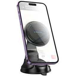 Автотримач Borofone BH136 Parker ring magnetic (center console) Black - мініатюра 2