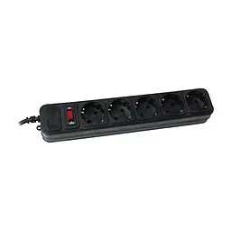 Мережевий фільтр живлення Maxxter SPM5-G-10B чорний, 3 м кабель, 5 розеток (SPM5-G-10B) - мініатюра 2
