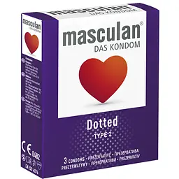 Презервативи Masculan Dotted Тип 2 з пухирцями 3 шт. - мініатюра 2