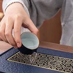 Чабань Візерунок на вікні, кераміка, 38,5х18,4х3см, блакитна - мініатюра 5